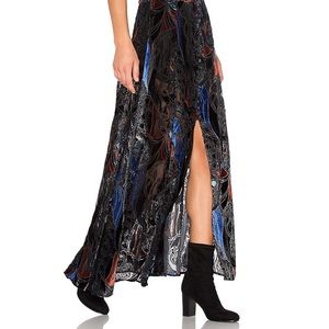 Free People velour maxi skirt